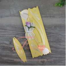Gold Color Scroll Invitation Card with Decoration